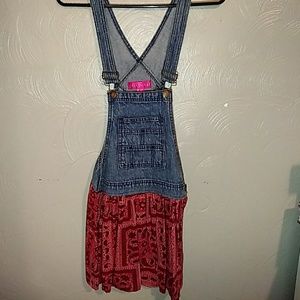 Overall Denim Paisley Skater Dress